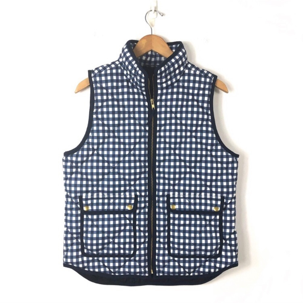 J. Crew Gingham Vest Medium - Picture 2 of 5
